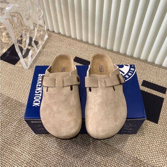 Birkenstock Women's Tan Suede Mules - Picture 2 of 9